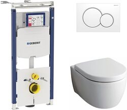 Комплект инсталляции Geberit Duofix Plattenbau Sigma 111.362 и унитаза Geberit iCon Rimfree