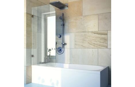 Распашная стеклянная шторка для ванны GuteWetter Lux Pearl GV-001