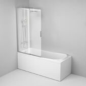 Комплект 4 в 1: акриловая ванна Am.Pm Like с каркасом, стеклянной душевой шторкой и душевой системой