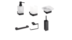 Набор аксессуаров для ванной и туалета Bemeta Nero 04.3