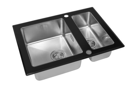 Стальная кухонная мойка со стеклом ZorG Inox Glass GS 6750-2