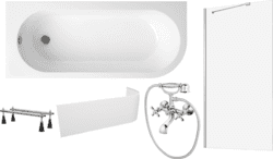 Готовое решение: акриловая ванна Lavinia Boho Art II, душевой гарнитур Ferro, шторка Ambassador