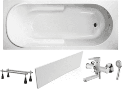 Готовое решение: акриловая ванна Lavinia Boho Bristol с душевым гарнитуром Loffrey LF83112W